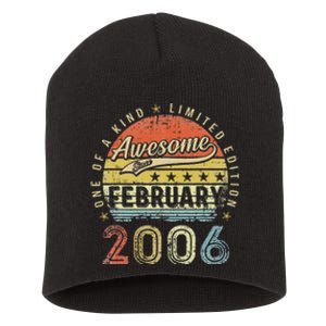 17th Birthday Gift Awesome Since February 2006 17 Year Old Love Cute Short Acrylic Beanie