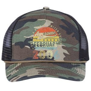 17th Birthday Gift Awesome Since February 2006 17 Year Old Love Cute Retro Rope Trucker Hat Cap