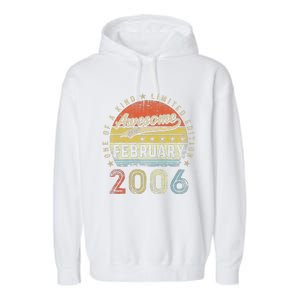 17th Birthday Gift Awesome Since February 2006 17 Year Old Love Cute Garment-Dyed Fleece Hoodie