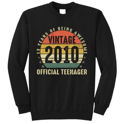 13th Birthday Gifts Vintage 2010 Teenager 13 Years Old Sweatshirt