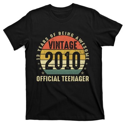 13th Birthday Gifts Vintage 2010 Teenager 13 Years Old T-Shirt