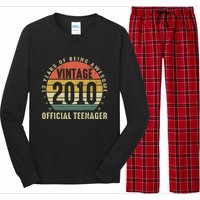 13th Birthday Gifts Vintage 2010 Teenager 13 Years Old Long Sleeve Pajama Set