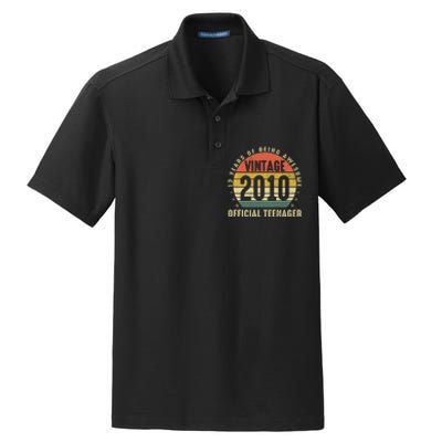 13th Birthday Gifts Vintage 2010 Teenager 13 Years Old Dry Zone Grid Polo