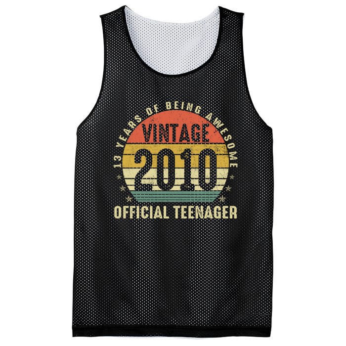 13th Birthday Gifts Vintage 2010 Teenager 13 Years Old Mesh Reversible Basketball Jersey Tank