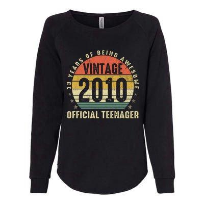 13th Birthday Gifts Vintage 2010 Teenager 13 Years Old Womens California Wash Sweatshirt