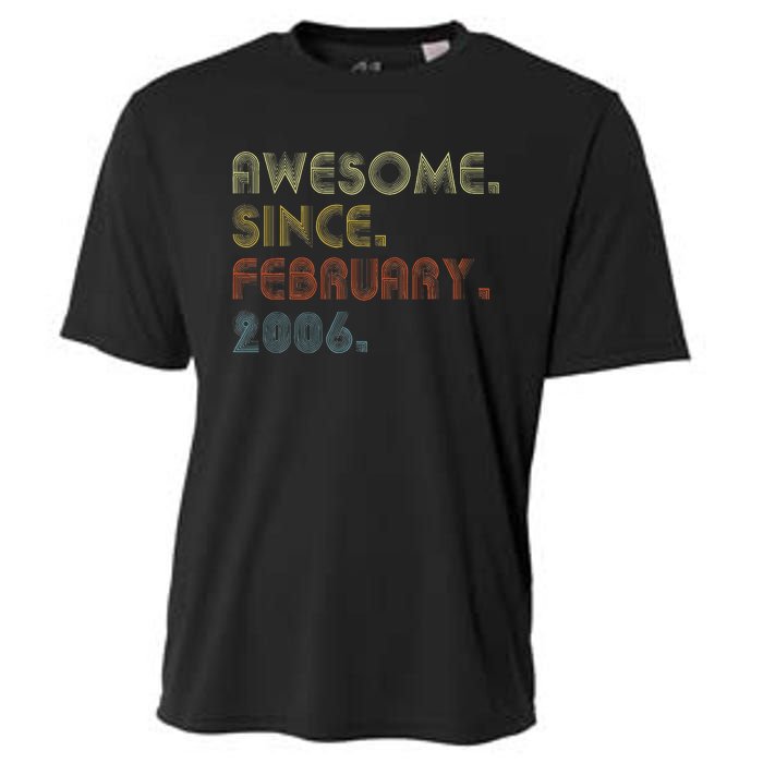 17th Birthday Gift Awesome Since February 2006 17 Year Old Love Cooling Performance Crew T-Shirt