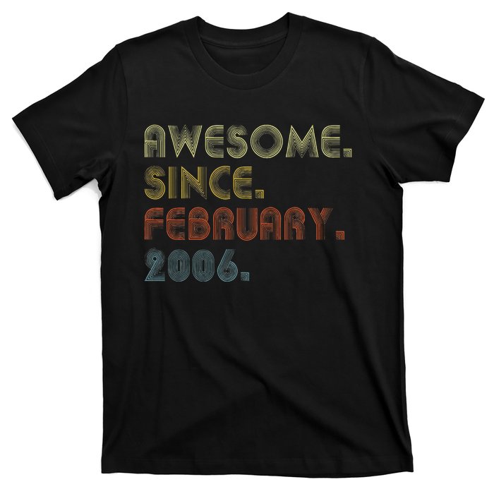 17th Birthday Gift Awesome Since February 2006 17 Year Old Love T-Shirt