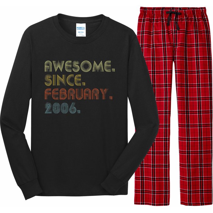 17th Birthday Gift Awesome Since February 2006 17 Year Old Love Long Sleeve Pajama Set