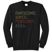 17th Birthday Gift Awesome Since February 2006 17 Year Old Love Tall Sweatshirt