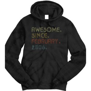 17th Birthday Gift Awesome Since February 2006 17 Year Old Love Tie Dye Hoodie