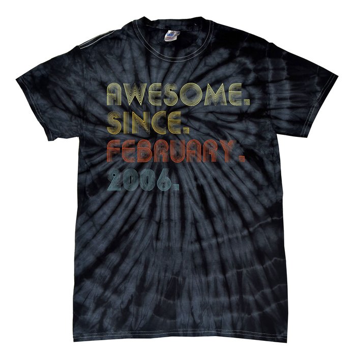 17th Birthday Gift Awesome Since February 2006 17 Year Old Love Tie-Dye T-Shirt