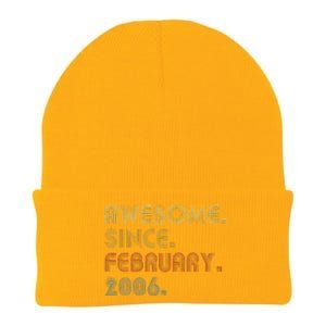 17th Birthday Gift Awesome Since February 2006 17 Year Old Knit Cap Winter Beanie