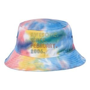 17th Birthday Gift Awesome Since February 2006 17 Year Old Tie Dye Newport Bucket Hat