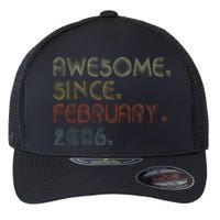 17th Birthday Gift Awesome Since February 2006 17 Year Old Flexfit Unipanel Trucker Cap