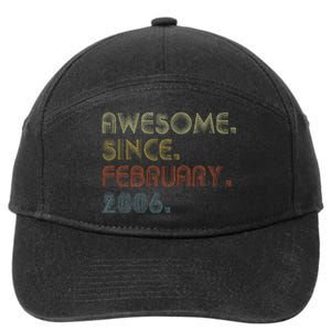 17th Birthday Gift Awesome Since February 2006 17 Year Old 7-Panel Snapback Hat