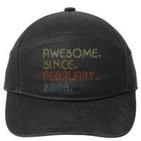 17th Birthday Gift Awesome Since February 2006 17 Year Old 7-Panel Snapback Hat