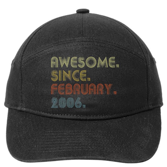 17th Birthday Gift Awesome Since February 2006 17 Year Old 7-Panel Snapback Hat