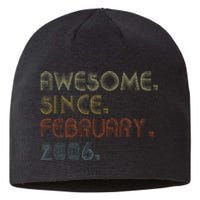 17th Birthday Gift Awesome Since February 2006 17 Year Old Sustainable Beanie