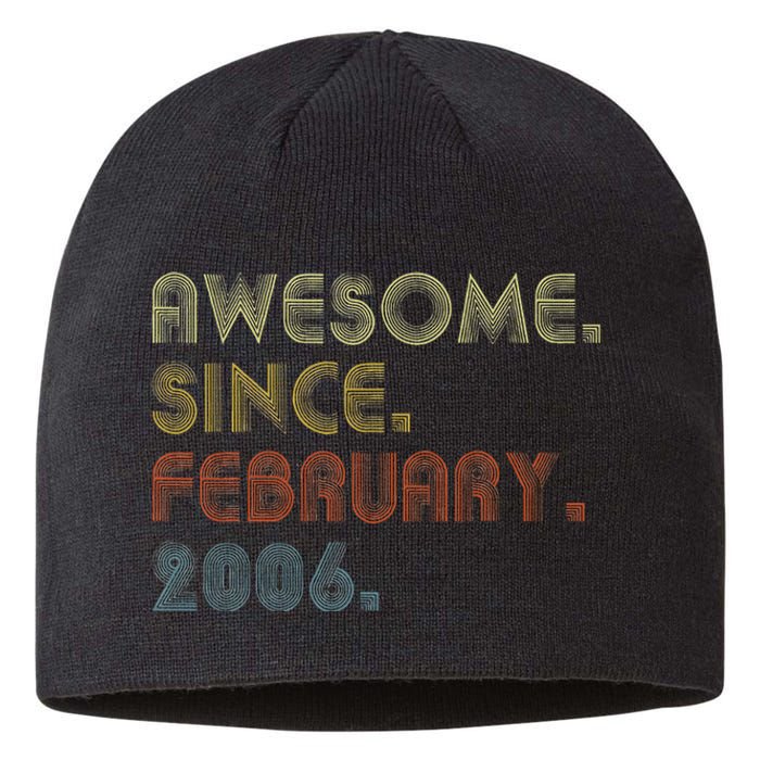 17th Birthday Gift Awesome Since February 2006 17 Year Old Sustainable Beanie