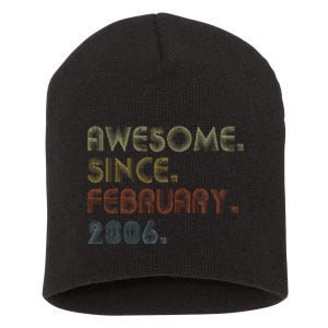 17th Birthday Gift Awesome Since February 2006 17 Year Old Short Acrylic Beanie