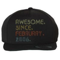 17th Birthday Gift Awesome Since February 2006 17 Year Old Wool Snapback Cap