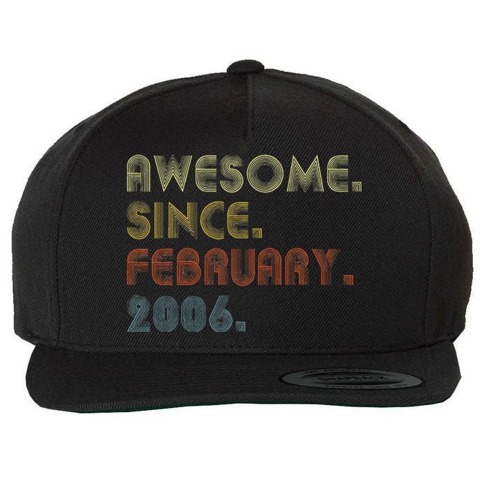 17th Birthday Gift Awesome Since February 2006 17 Year Old Wool Snapback Cap