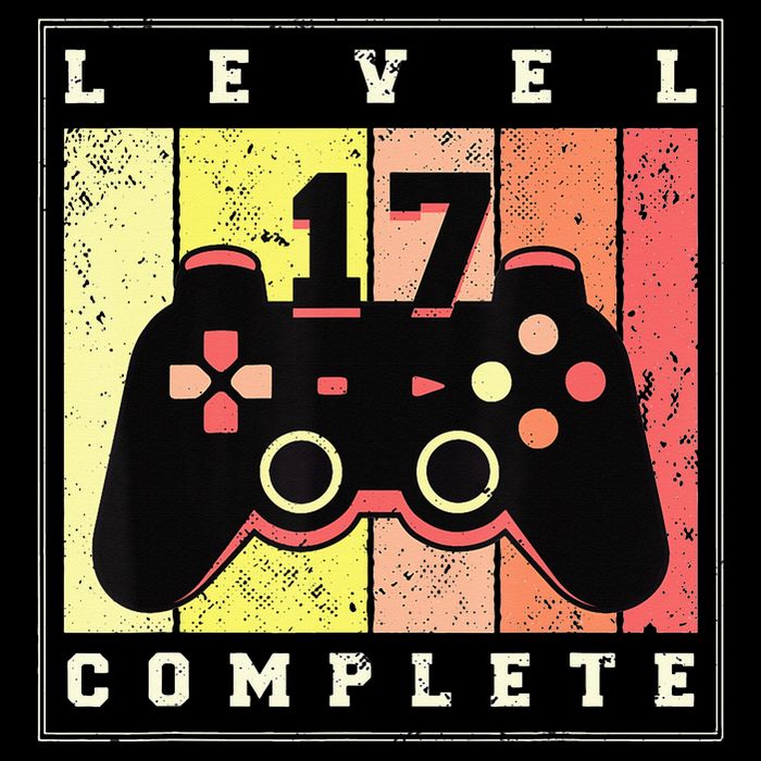 17Th Birthday Gamer Level 17 Complete Button