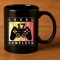 17Th Birthday Gamer Level 17 Complete 11oz C Handle Ceramic Mug