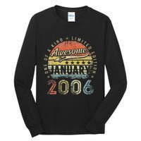 17th Birthday Gift Awesome Since January 2006 17 Year Old Tall Long Sleeve T-Shirt