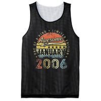 17th Birthday Gift Awesome Since January 2006 17 Year Old Mesh Reversible Basketball Jersey Tank