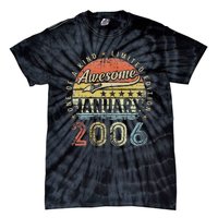 17th Birthday Gift Awesome Since January 2006 17 Year Old Tie-Dye T-Shirt