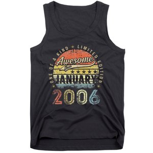 17th Birthday Gift Awesome Since January 2006 17 Year Old Tank Top