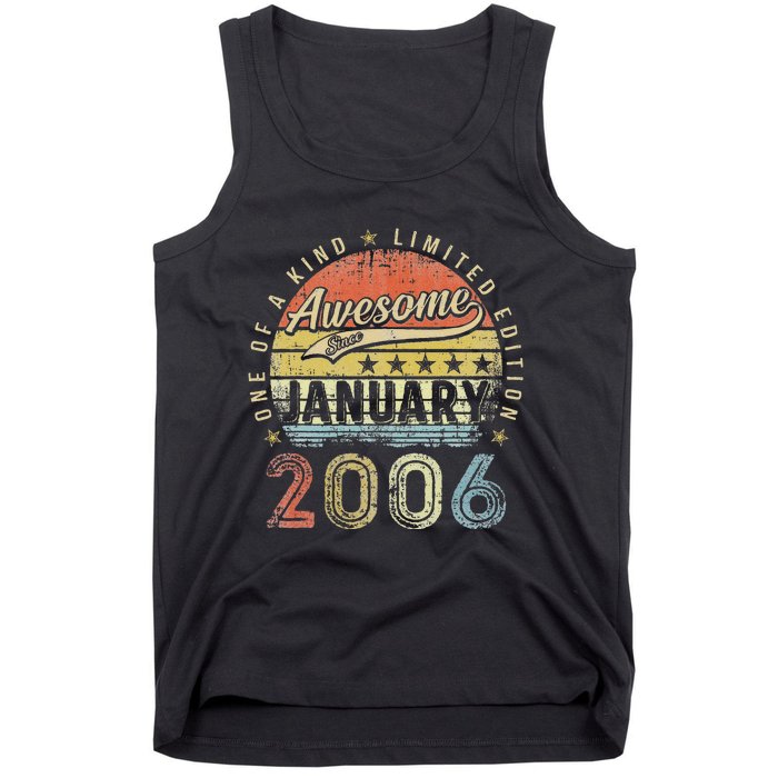 17th Birthday Gift Awesome Since January 2006 17 Year Old Tank Top