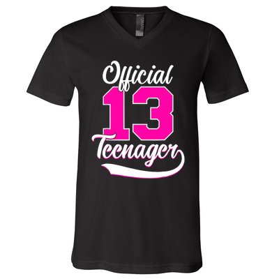 13th Birthday Girls 13 Years Cute Teenager Birthday V-Neck T-Shirt