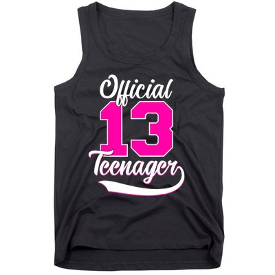 13th Birthday Girls 13 Years Cute Teenager Birthday Tank Top