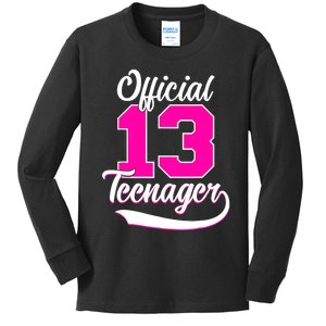 13th Birthday Girls 13 Years Cute Teenager Birthday Kids Long Sleeve Shirt