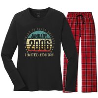 17th Birthday Gift Vintage January 2006 17 Years Old Women's Long Sleeve Flannel Pajama Set 