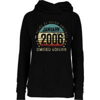 17th Birthday Gift Vintage January 2006 17 Years Old Womens Funnel Neck Pullover Hood