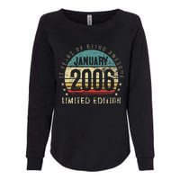 17th Birthday Gift Vintage January 2006 17 Years Old Womens California Wash Sweatshirt