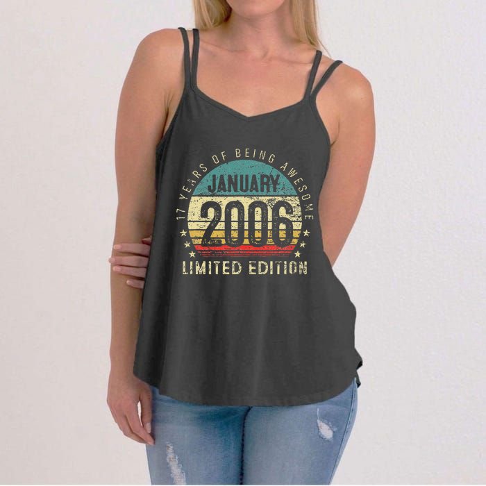 17th Birthday Gift Vintage January 2006 17 Years Old Women's Strappy Tank