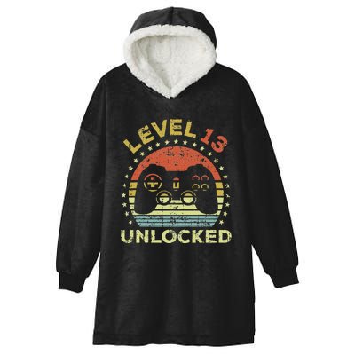 13th Birthday Gaming Level 13 Unlocked Hooded Wearable Blanket