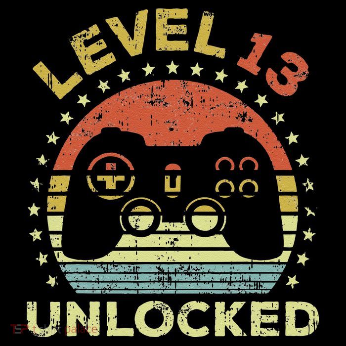 13th Birthday Gaming Level 13 Unlocked Drawstring Bag