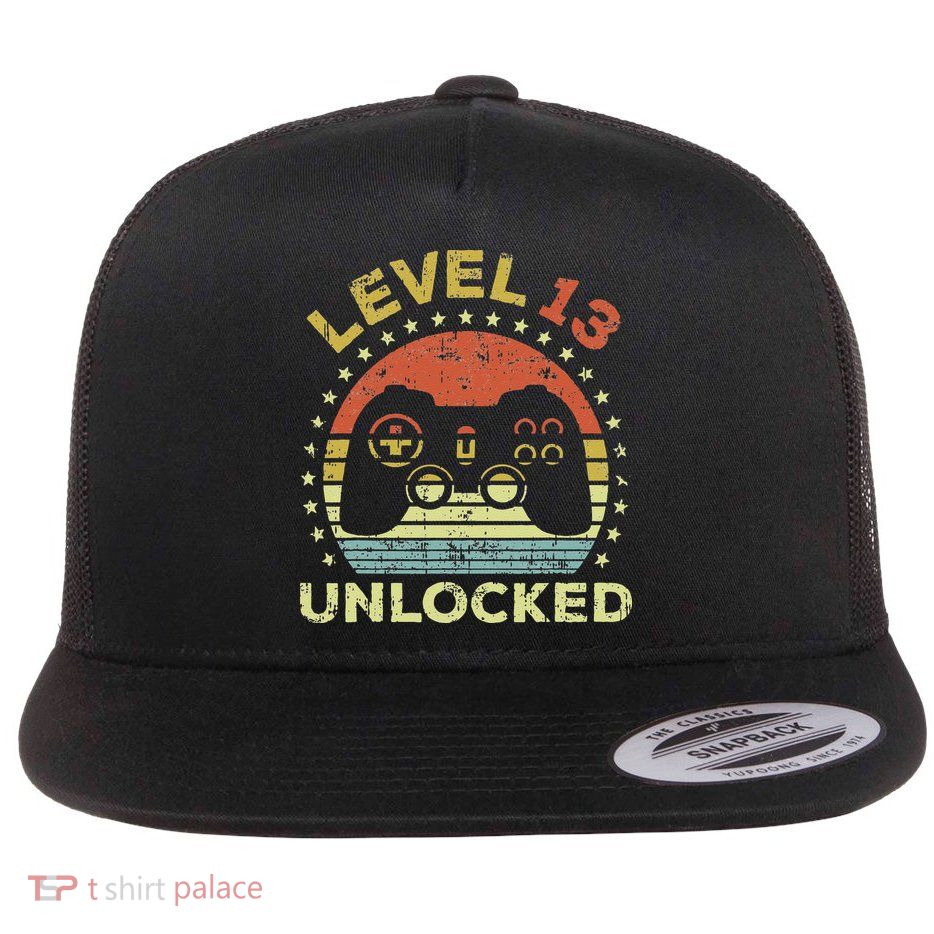 13th Birthday Gaming Level 13 Unlocked Flatbill Hat