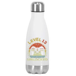 13th Birthday Gaming Level 13 Unlocked Stainless Steel Insulated Water Bottle