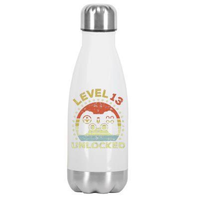 13th Birthday Gaming Level 13 Unlocked Stainless Steel Insulated Water Bottle