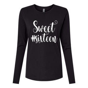 16th Birthday Gift Teen Sweet Sixteen 16 Rose Gold Womens Cotton Relaxed Long Sleeve T-Shirt