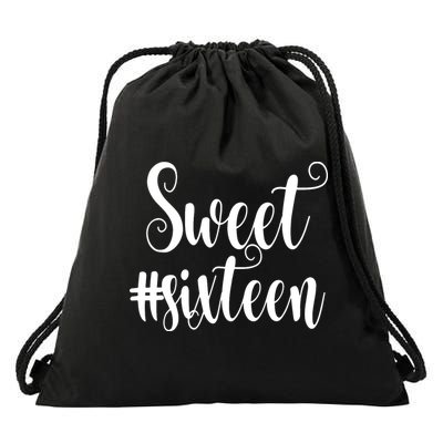 16th Birthday Gift Teen Sweet Sixteen 16 Rose Gold Drawstring Bag