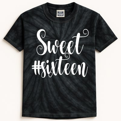 16th Birthday Gift Teen Sweet Sixteen 16 Rose Gold Kids Tie-Dye T-Shirt