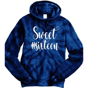 16th Birthday Gift Teen Sweet Sixteen 16 Rose Gold Tie Dye Hoodie