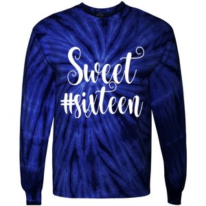 16th Birthday Gift Teen Sweet Sixteen 16 Rose Gold Tie-Dye Long Sleeve Shirt